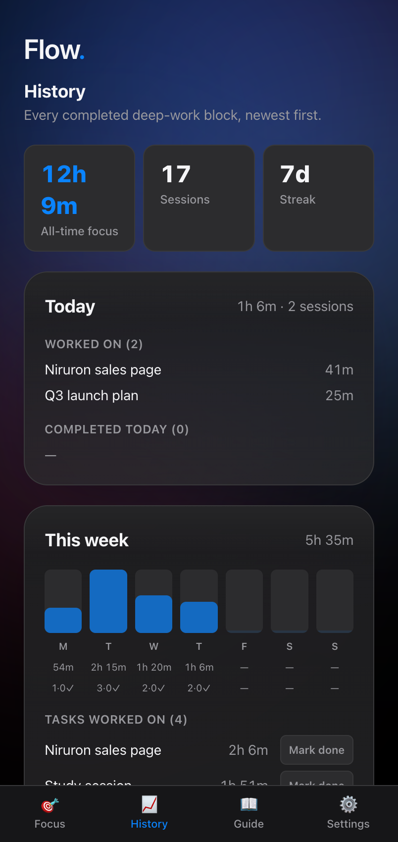 Flow dashboard